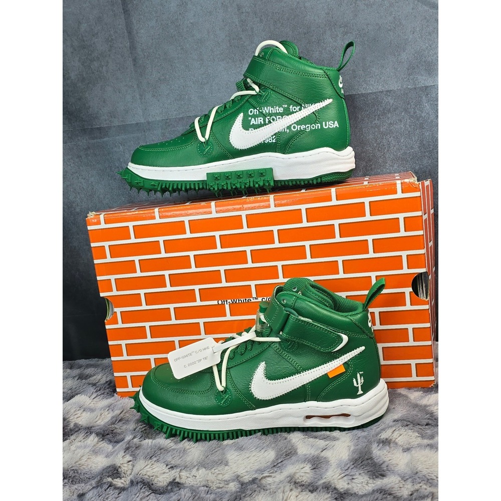 NWB Nike AF 1 Mid SP Off-White Collab in Pine Green Leather Mens 8.5